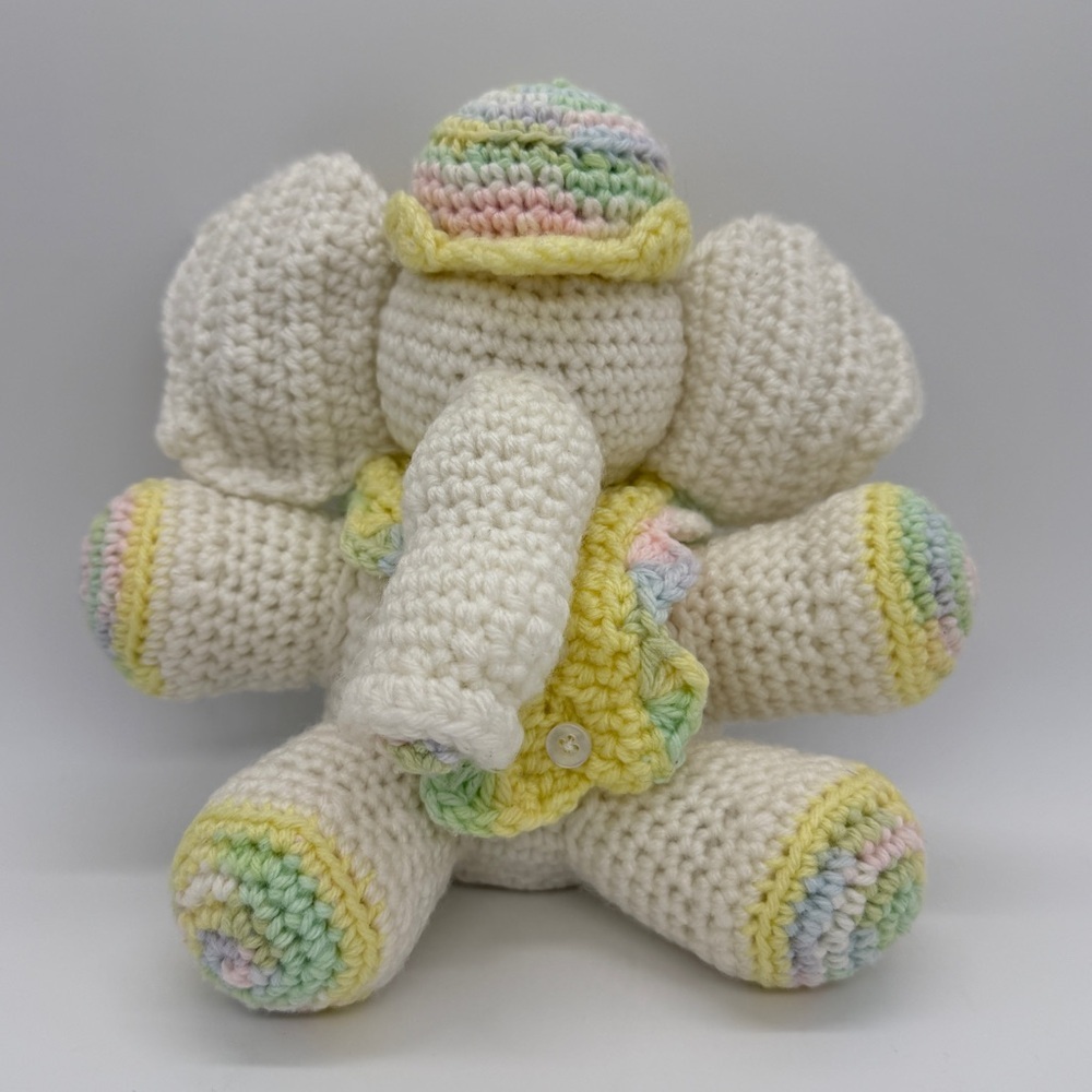 Handmade Crochet Stuffed Baby Elephant Plush Doll Toy